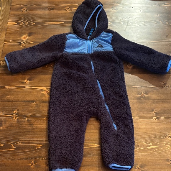 Snozu Fuzzy Navy and Blue Baby Full Body Fleece - Picture 1 of 7